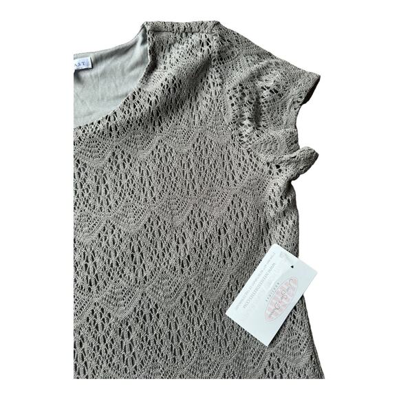 NWT Downeast Peaceful Embroidered Scalloped Dress frosty grey size large - Picture 9 of 13